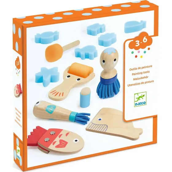 Djeco Zestaw artystyczny Narzędzia do malowania 3+