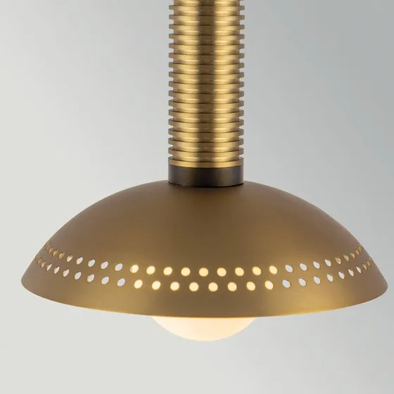 Elstead Żyrandol LED Arden, złoty, Ø 15 cm, ściemniany