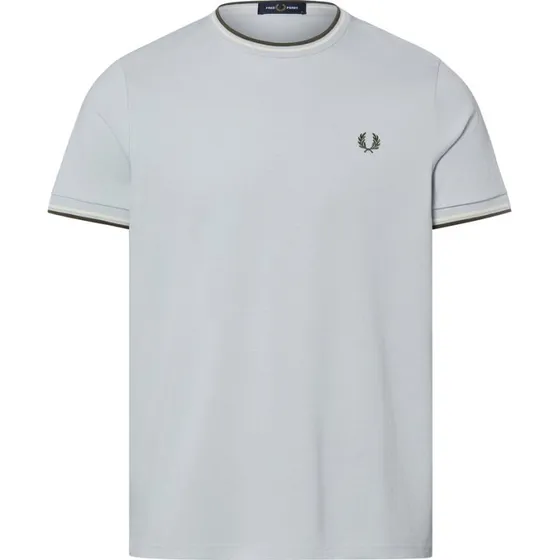 Fred Perry Koszulka Męska Niebieska z Prążkowanymi Detalami