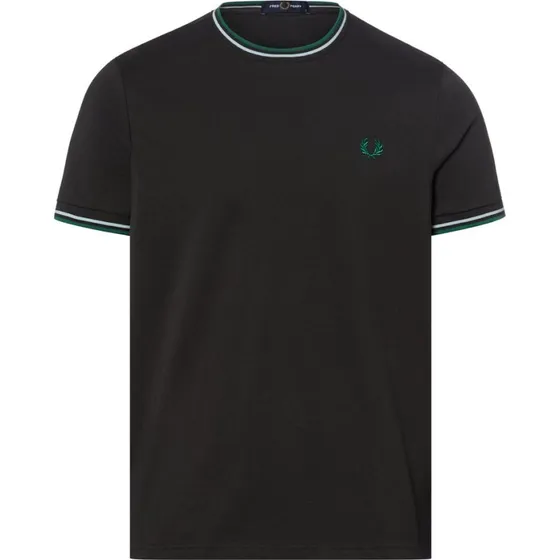 Fred Perry Koszulka Męska Szara z Prążkowanymi Detalami