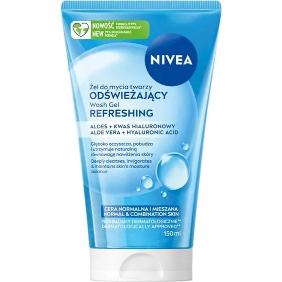 Nivea Odświeżający żel do mycia twarzy Aloe & Kwas Hialuronowy 150ml