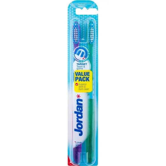Jordan Target Teeth & Gums szczoteczka do zębów Średnia, 2 szt.