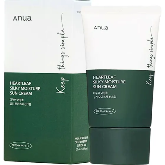 ANUA Heartleaf Silky Moisture Sunscreen SPF 50+ PA++++ 50ml