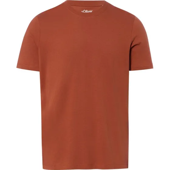 s.Oliver T-shirt męski z logo, brązowy, L