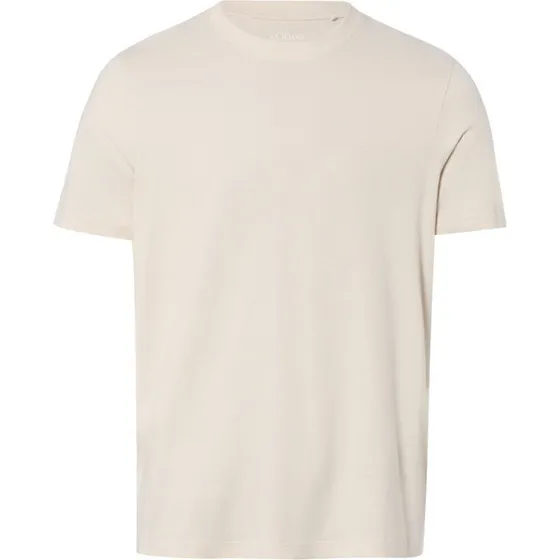 s.Oliver T-shirt męski z logo, beżowy, S