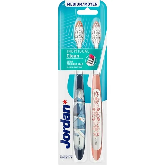 Jordan Individual Clean szczoteczka do zębów Średnia, 2 sztuki