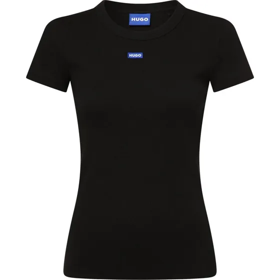 HUGO BLUE Koszulka Easy Tee_B Kobiety Bawełna Czarna, XS