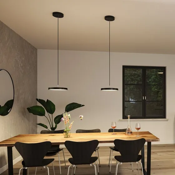 Lampa wisząca LED Paulmann Hildor, matowa czerń, 3-stopniowa regulacja