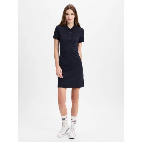Tommy Hilfiger Sukienka Polo Slim Fit - Niebieska