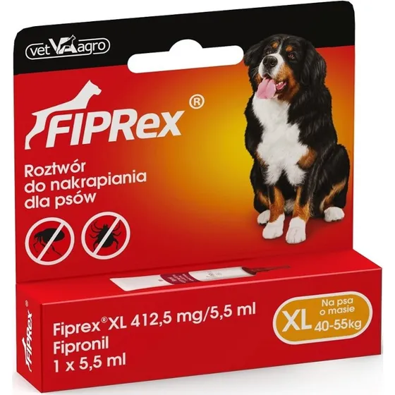 Fiprex Spot-on XL: 40-55 kg (1 pipeta 5,5 ml) - na pchły i kleszcze