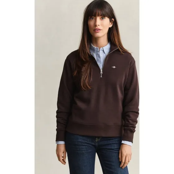 Gant Bluza Dresowa Troyer Shield brązowa