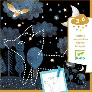 Djeco Zestaw artystyczny Nakuwanie Las Noc (3+)