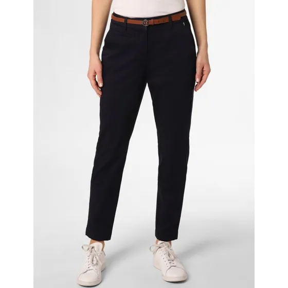 Chinohose Slim Fit z paskiem - niebieskie