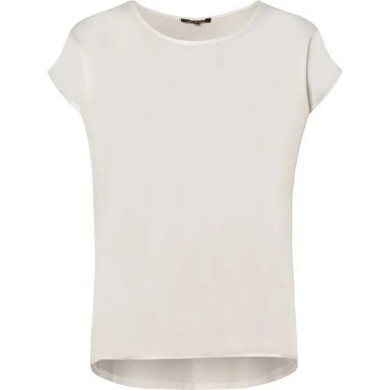 More & More T-shirt z satyny i dżerseju, biały