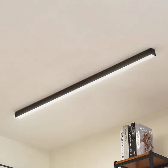 Lucande Teniona Lampa sufitowa LED 132 cm, czarna, aluminium