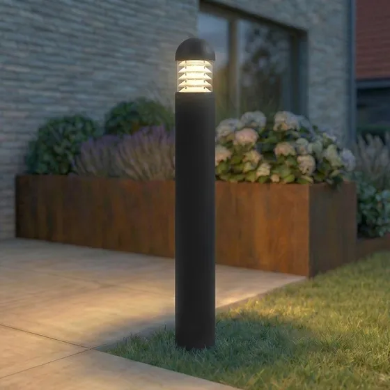 Lucande Skagena Słupek oświetleniowy LED, antracyt, 90 cm, IP54