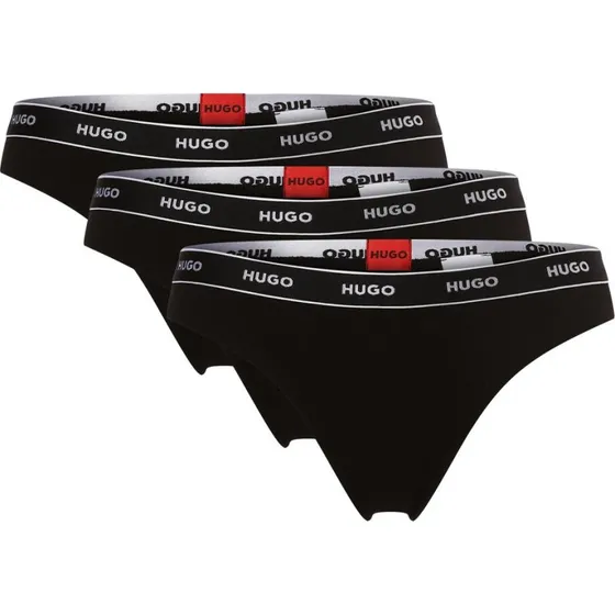 Hugo Stringi damskie czarne, 3 sztuki
