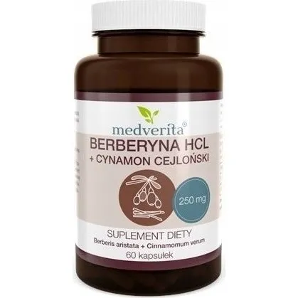 Medverita Berberyna HCL + Cynamon Cejloński 250/100 mg, 60 kaps.