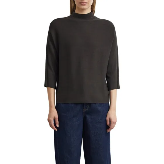 Sweter z dzianiny Comma z rękawami 3/4 w kolorze brązowym