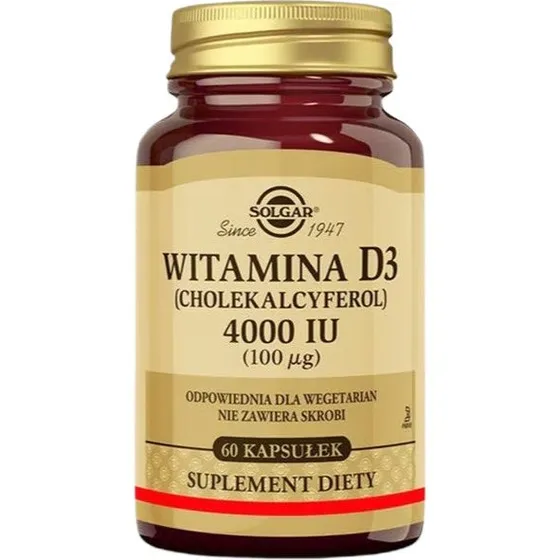 Solgar Witamina D3 4000 IU, 60 kapsułek