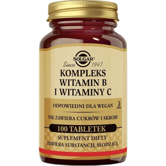 Solgar Kompleks witamin B i witaminy C, 100 tabletek