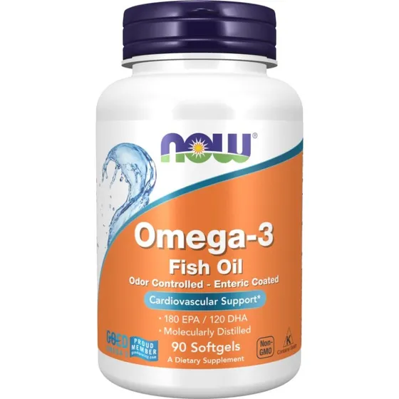 Now Foods Omega 3 DHA 120 mg i EPA 180 mg, 90 kapsułek