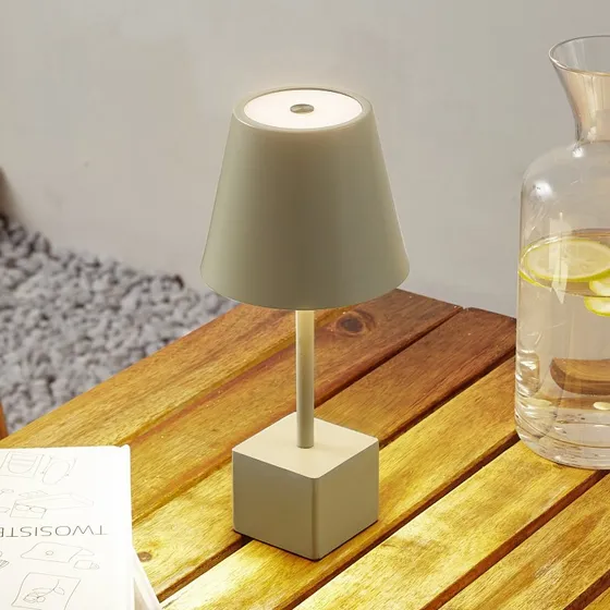 Lindby Janea Cube Dim. IP54 Lampa Stołowa Akumulatorowa Zielona