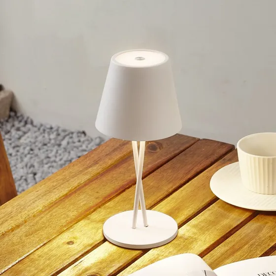 Lindby Janea Cross Lampa Stołowa Akumulatorowa Biała IP54