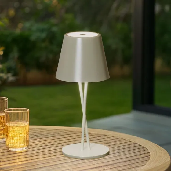 Lindby Janea Cross Lampa Stołowa Akumulatorowa IP54 Zielona