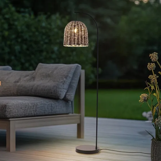 Lampa stojąca zewnętrzna Lindby Taryn, 172 cm, brązowa, IP44