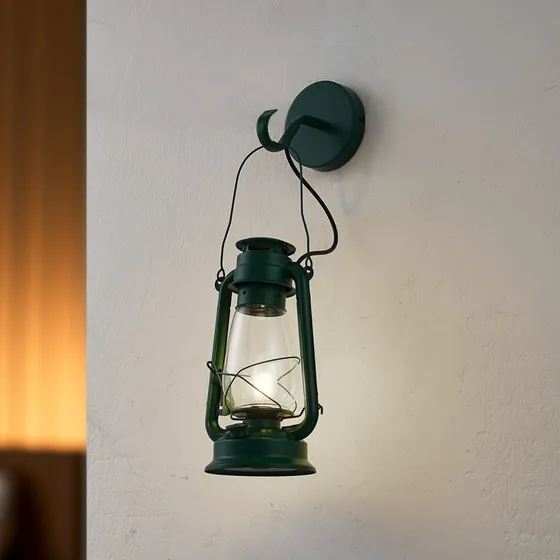 Lindby Raisa Kinkiet Zielony - Industrialna Lampa Ścienna Metalowa