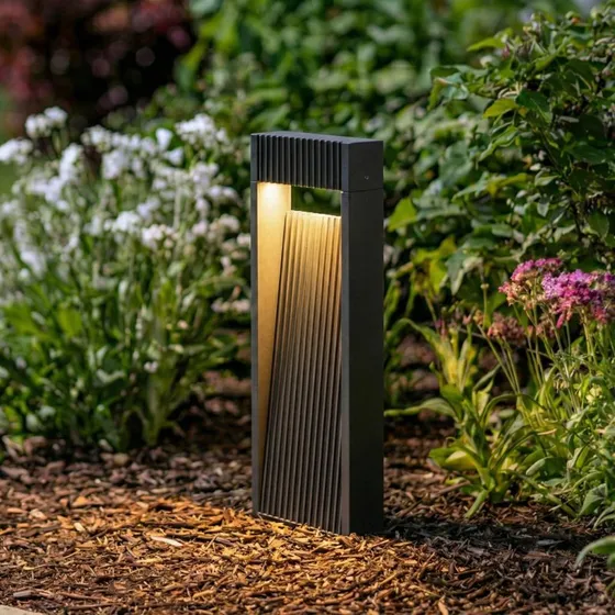 Lucande Słupek oświetleniowy LED Tavion 40 cm, antracyt, IP65