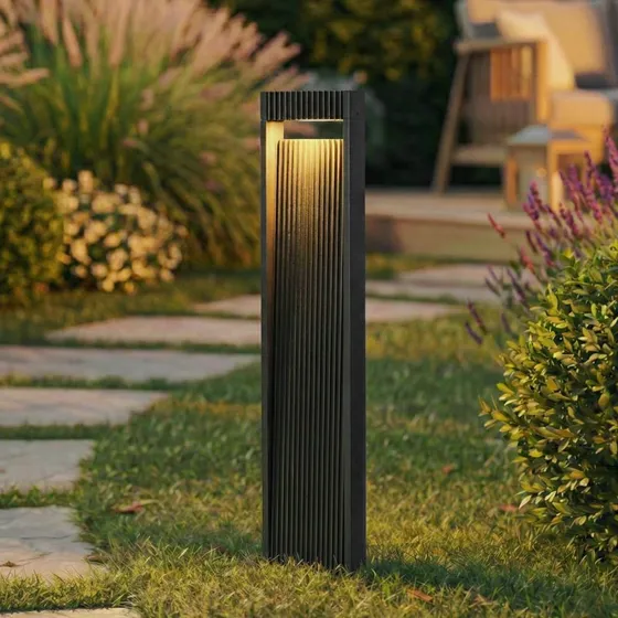 Lucande Słupek oświetleniowy LED Tavion 80 cm, Antracyt, IP65