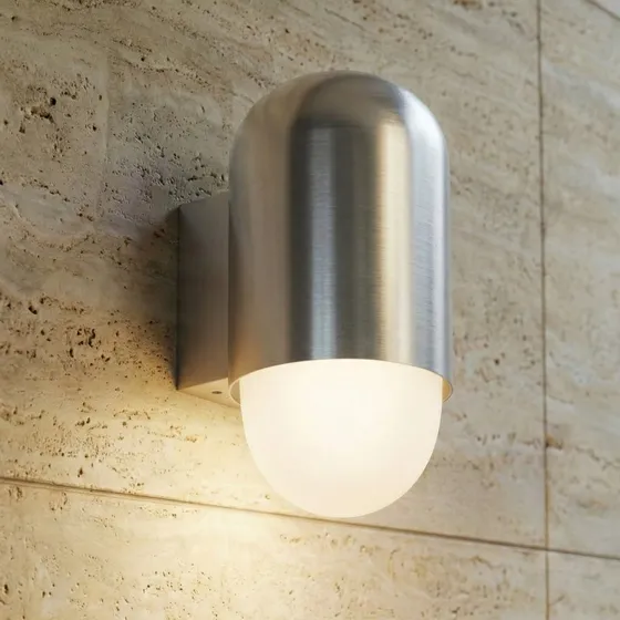 Lindby Kinkiet zewnętrzny Pilva IP44 E27 aluminium