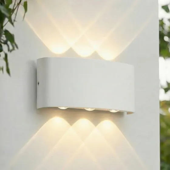 Lindby Ithan Kinkiet Zewnętrzny LED, Biały, 17 cm
