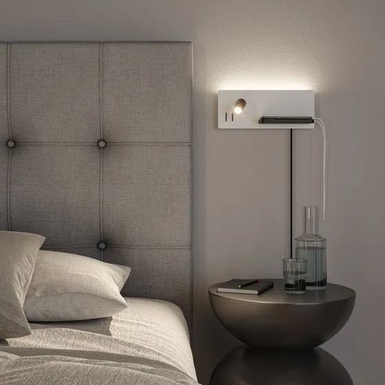 Paulmann Kinkiet LED Serra czarny, 2700K, USB-C, prawy