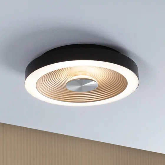 Paulmann Lampa sufitowa LED Volea IP44 czarno-złota Ø32 cm
