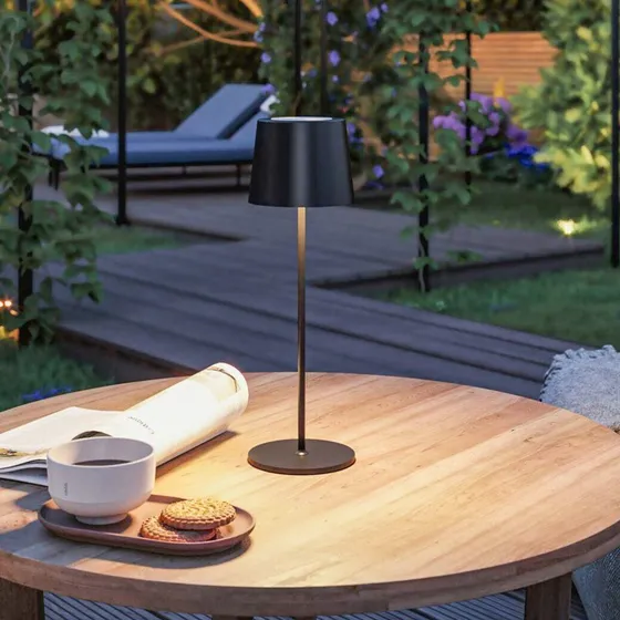 Paulmann Gilo Lampa stołowa LED IP44 matowa czerń