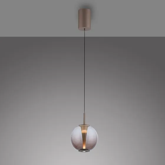 PURE Infinity Lampa wisząca LED, brązowo-bursztynowa, Ø 18 cm, CCT