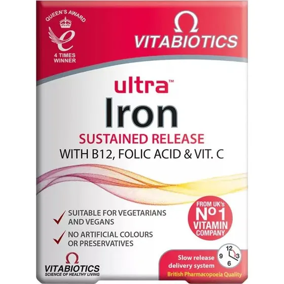 Vitabiotics Ultra Iron - suplement diety z żelazem, 30 tabletek