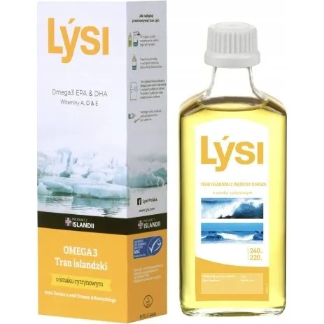 LYSI Tran islandzki cytrynowy 240 ml