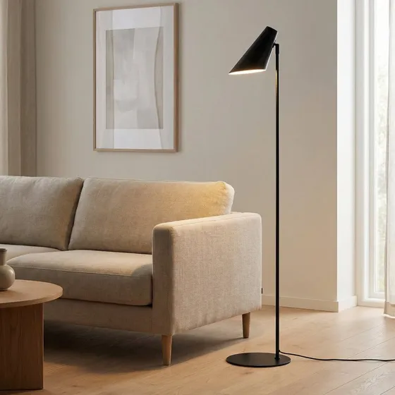 Dyberg Larsen Cale Lampa Stojąca Czarna - Skandynawski Design