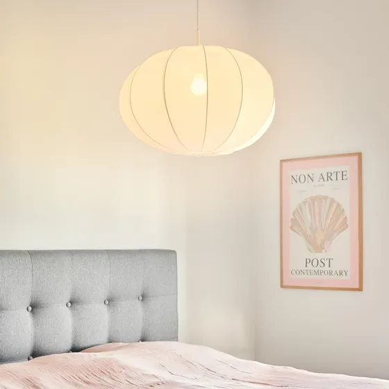 Nordlux Lampa wisząca Aeron 60 White – tekstylny klosz 60 cm