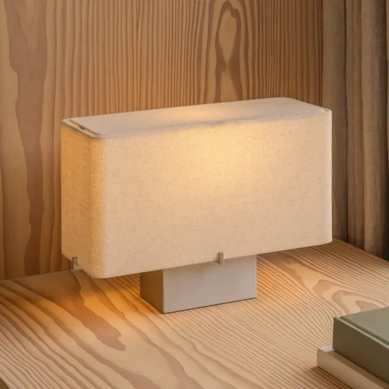 Lampa stołowa Audo Nonna aluminium/piaskowy, 24 cm