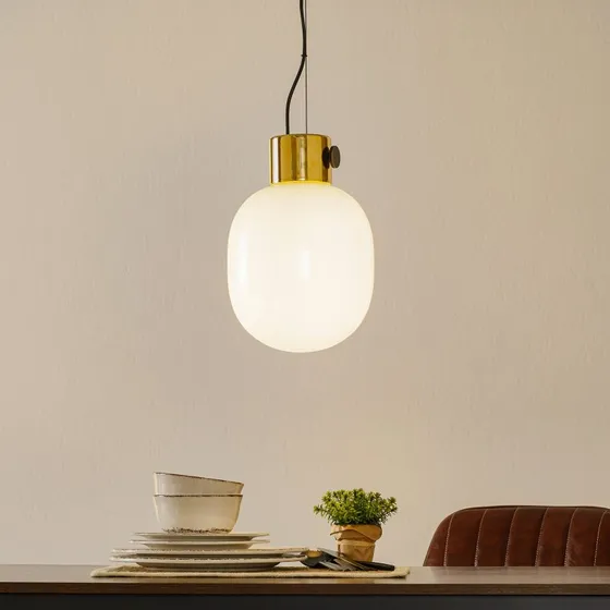 Audo Copenhagen JWDA Lampa Wisząca – Mosiądz i Szkło Opalowe