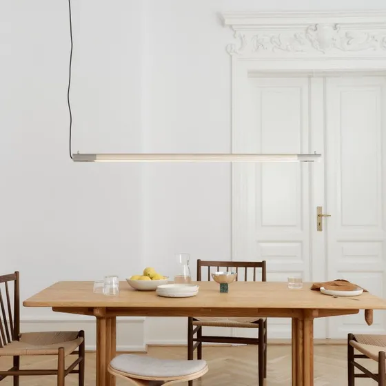 GEJST Żyrandol LED Radent, stalowo-szary, 138 cm, G13