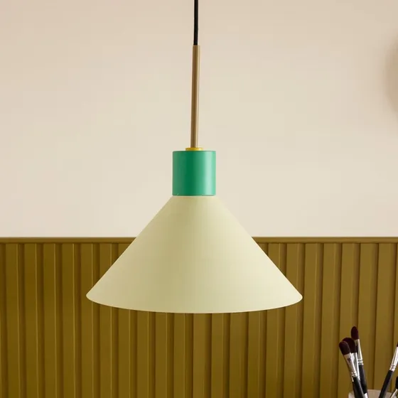 Lampa wisząca Hübsch Crayon Ø35 - Brązowa/Zielona/Pomarańczowa