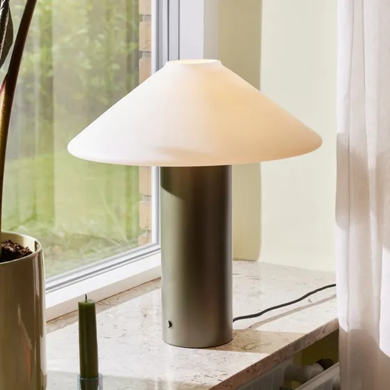 Hübsch Orbit Lampa Stołowa Dark Green - Szkło i Żelazo