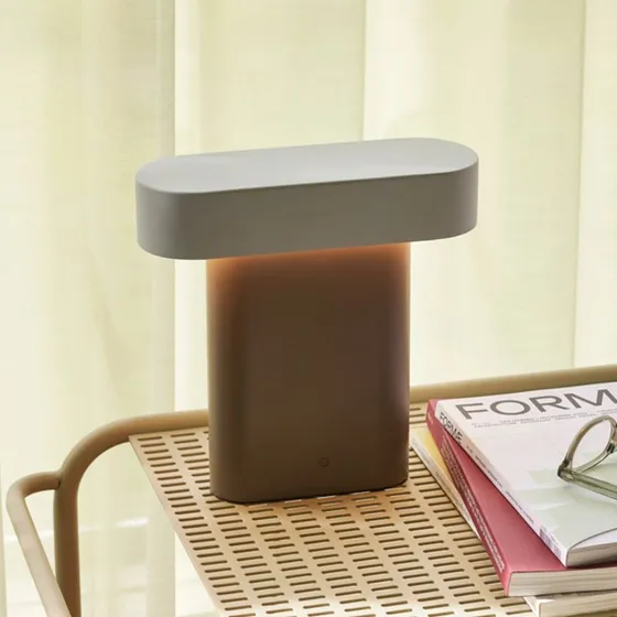 Hübsch Lampa Stołowa Sleek LED Brown/Light Grey