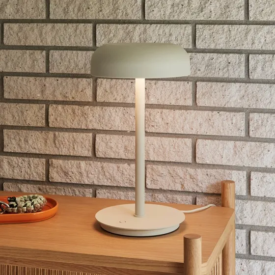 Hübsch Lampa Stołowa Velo Sand - Beżowa, LED, 37 cm